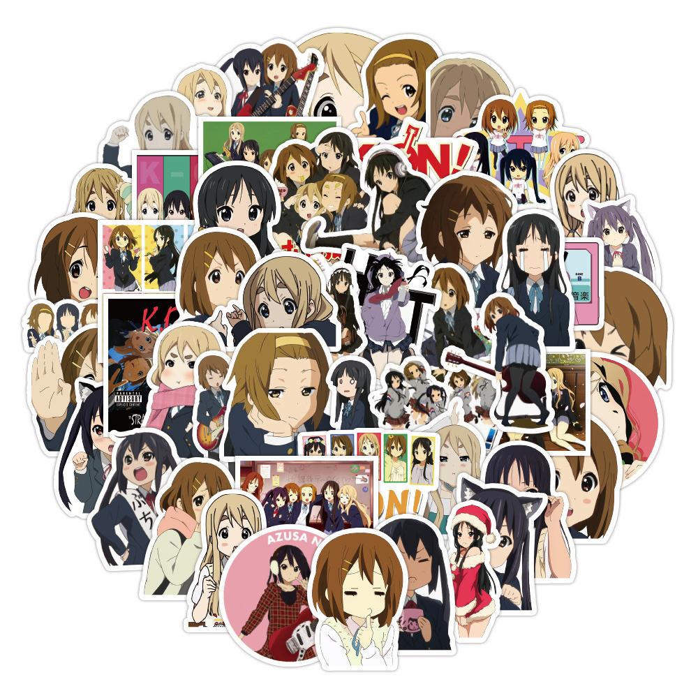 103050pcs KONAnime Music Girl Stickers Cute Hirasawa Yui Cartoon Decals Water Bottle Guitar Phone Laptop Sticker Decoration