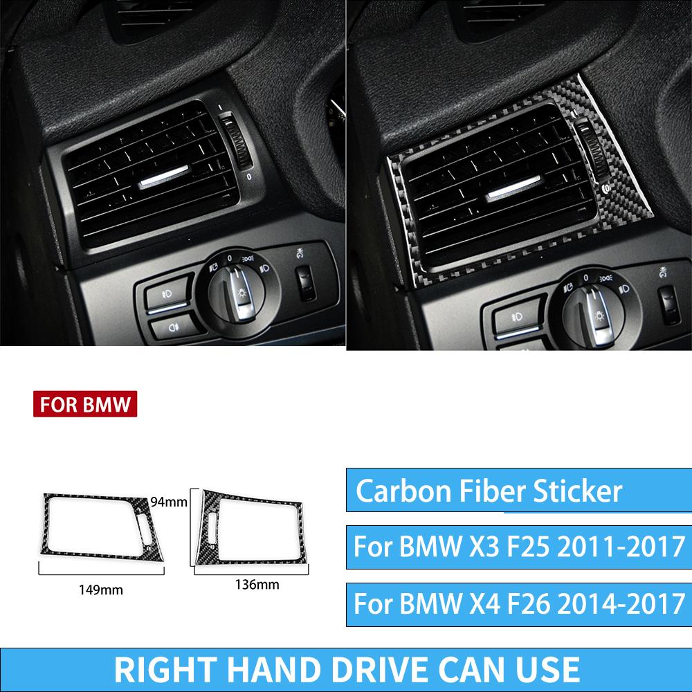 For BMW X3 F25 2011-2017 For X4 F26 2014-2017 Accessories Interior Dashboard Gear Outlet Full Set Kit Carbon Fiber Cover Sticker