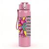 1PC Sunflower Boho Floral Slogan Art Print 750ml Color Plastic Sports Water Bottle Leakproof Flip Straw Lid Suitable for Sports Office Home Use