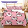 Pink Cartoon Art Pattern Bedding,Quilt Set Quilt Cover Pillowcase Home Birthday Gift (1 * Duvet Cover + 2 * Pillowcase, Without Core)