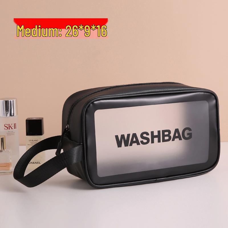 Large Capacity Transparent PU Travel Makeup Bag – Customizable Logo