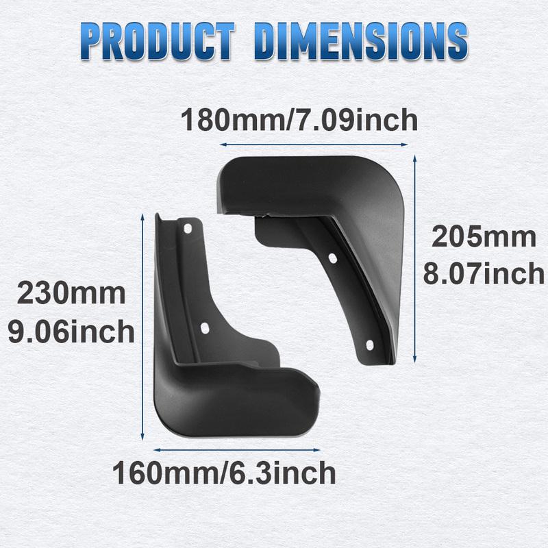 Car Mudguard Black PP Splash Guard Mud Flaps Front Left and Right for KIA EV3 EV3GT 2024-2025  Rear Left and Right