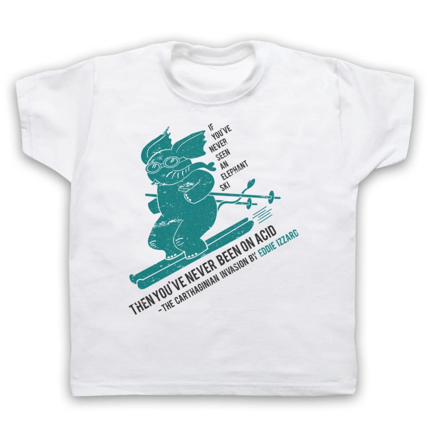 

ACID ELEPHANT UNOFFICIAL EDDIE IZZARD SKIING FUNNY JOKE KIDS CHILDS Boys Baby Children T-shirt 150