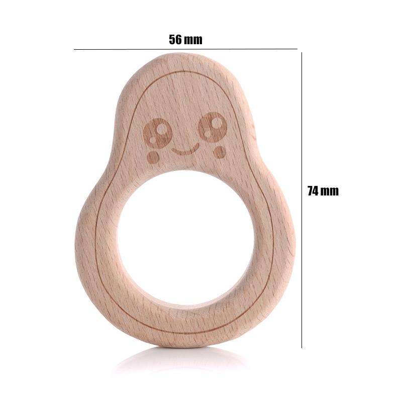 1Pcs Wooden Rodent Teethers Baby Cartoon Animals Rainbow Ice Cream Beech Teether Pendant For Baby Pacifier Chain Nurse Gifts Toy
