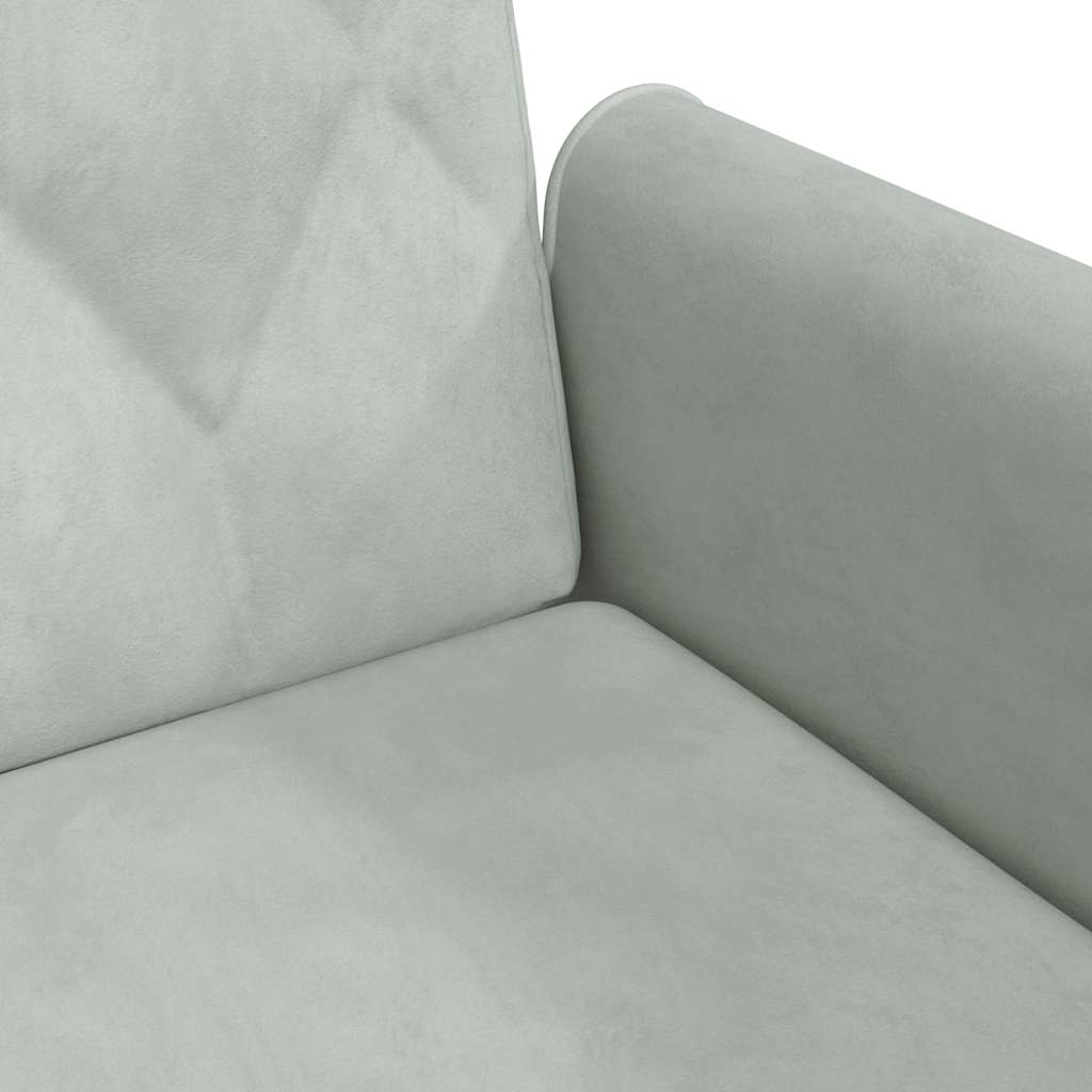 Sofa Bed with Armrests Light Grey Velvet