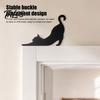 Niedliches Tier Tür Eckschild Holzschwarze Katze Topper, Minimalistisches Silhouette Rahmen Schild, Dekoratives Liebhaber Einweihungsgeschenk Deko für Wohnzimmer