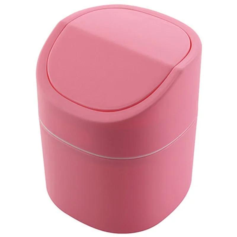 Turn Over Cover Table Bin Creative Nordic Style Table Trash Bin Desk Garbage Bin for Kitchen Bathroom Bedroom 2025