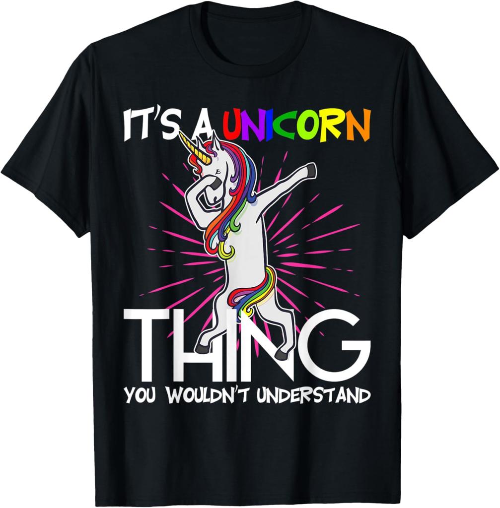 Maglietta Grafica Dabbing Unicorn Its A Unicorn Thing Traspirante Casual a Maniche Corte da Uomo