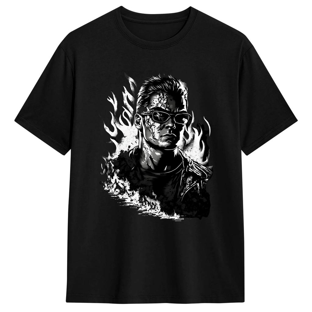 Johnny Cage Uncaged Fury TShirt Beach Cotton T Shirts For Couple Casual Tee Shirt Short Sleeves Y2K Basic Tees