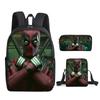 Deadpool 3pcs Student School Bag Backpack Lunch Bags Pencil Case Gifts Kids