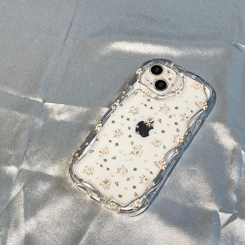 Korean Style Ins White Small Floral Suitable for IPhone 16 Promax Apple 16 Mobile Phone Case 13 New Model
