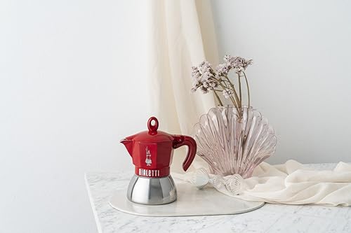 Bialetti Moka Induction Exclusive Red 2-Cup Coffee Maker, Induction Compatible & Stovetop Compatible (Coffee Maker, Espresso Maker, Mocchinetta)