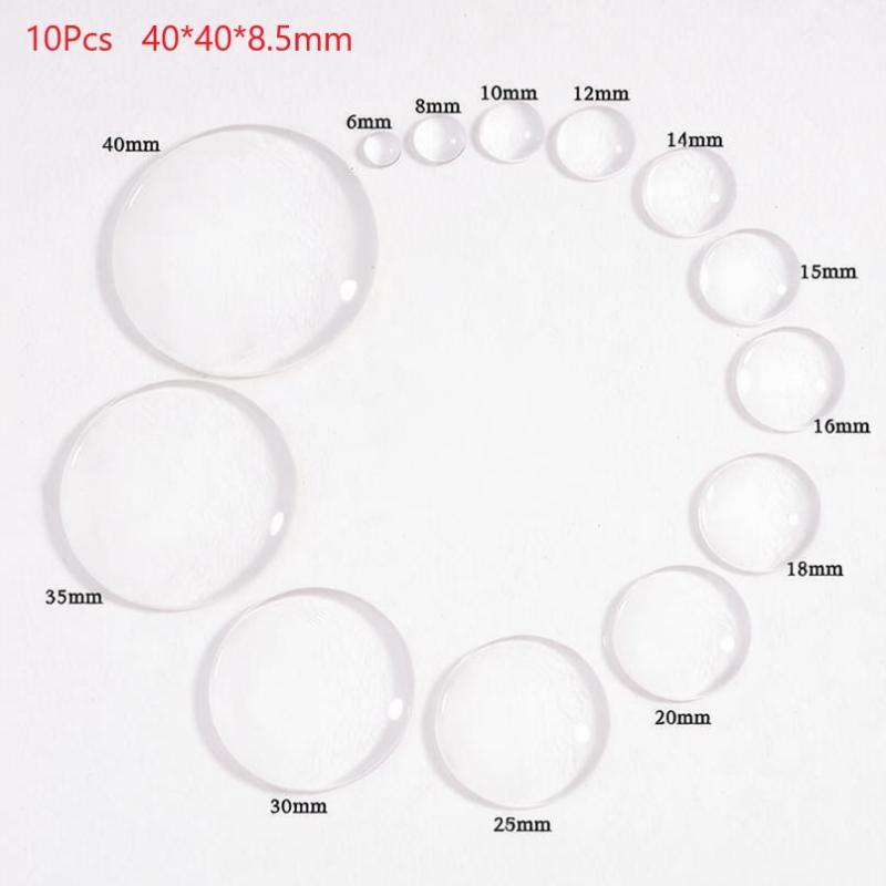 Clear Transparent Round Glass Cabochon 10/50 Pcs 6-40mm Flat Back for Scrapbooking Jewelry Making Craft Supplies