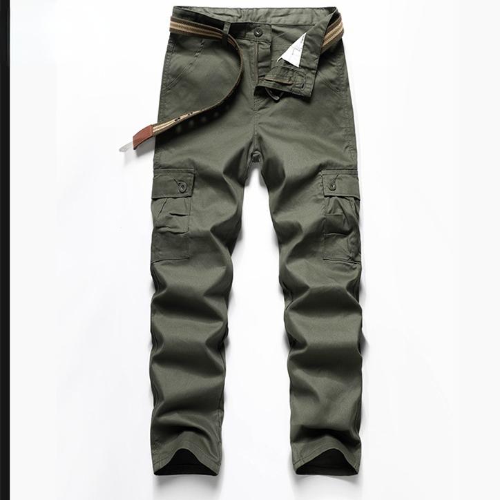 Men Al Cotton Cargo Pants for Mens Elastic Casual Trousers Multi-Pocket Joggers Fashion Outdoor Pants