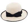 Small Fresh Bow Beige Curled Edge Small Straw Hat Women'S Summer Sunshade Sunscreen Vacation Beach Sun Hat Tide