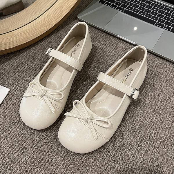 

Fashion Shoes Woman 2025 Female Footwear Shallow Mouth Soft Bow-Knot New Dress Grandma On Heels Summer Butterfly Butterfly-knot Mary 35