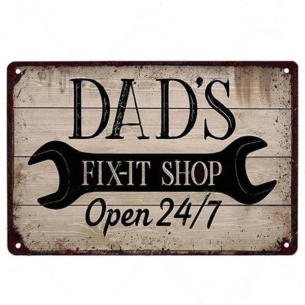 Vintage Dad's Garage Metal Tin Sign Decor Room Decoration Metal Plaque Garage Club Man Cave Bar Sign Poster Home Wall Decor