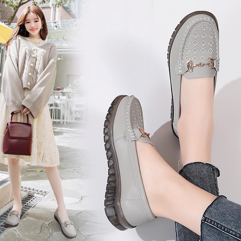 Осенние новые замшевые туфли-бобы на мягкой подошве — фото 14