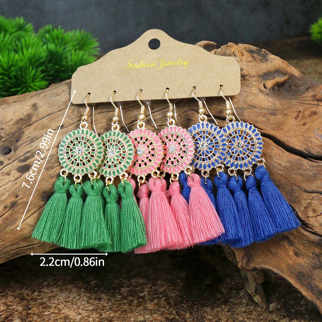 Bohemian Gold Color Earrings Set Women Girls Tassel Drop Earrings Brincos Party Jewelr Versatile Gift