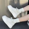 Leather little white shoes women's 2025 autumn fashion versatile, lightweight, thick-soled small people increase height, casual sports board shoes tid