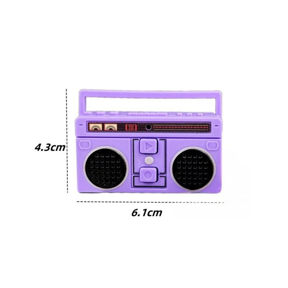Creative Macaron Recorder Keychain Mini Plastic Radio Shape Keychain Exquisite Retro Music Recorder Toys Valentine's Day