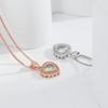 A peach heart pendant necklace, original design Korean version one-carat diamond-set simple and popular love necklace