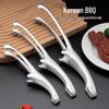 Edelstahl Koreanische BBQ Zange - Runde & Spitzkopf Lebensmittelzange für Barbecue und Selbstbedienung