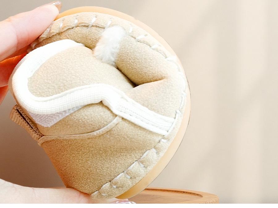 Kadife Astarlı Kaymaz Kışlık Bebek Ayakkabıları, 0-1 Yaş İçin Yumuşak Taban