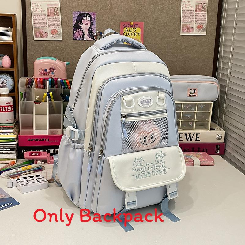 

Pattern Cartoon Animal Lightweight Backpack Fashionable And Fresh Student Bag світло-синій колір