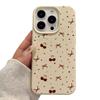 Bow Cherry Leather Pattern for IPhone16promax for Apple 13 Mobile Phone Case 12 Anti-fall 14 Silicone
