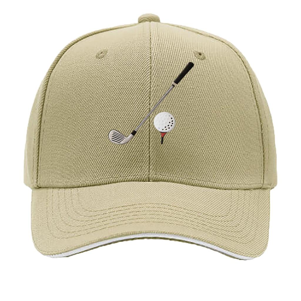 UnisexS Adjustable Baseball Cap with Golf Club Casual Sports Design Hand Washable Suitable for Golf Sandwich Baseball Cap