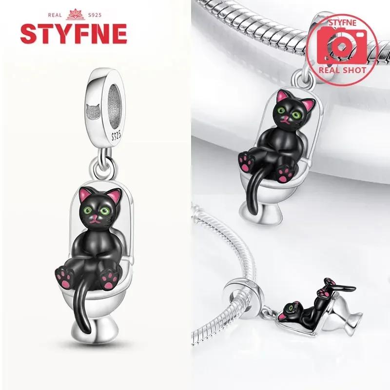Copper Black Cat Collection Charm Bead Charms for Authentic Bracelets for Women Fine Jewelery Making Gifts High Quality