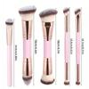 1/2/5Pcs Foundation Makeup Brush Double-Ended Flat/Angle Top Contour Brush For Beauty Blending Liquid Powder Concealer Cream