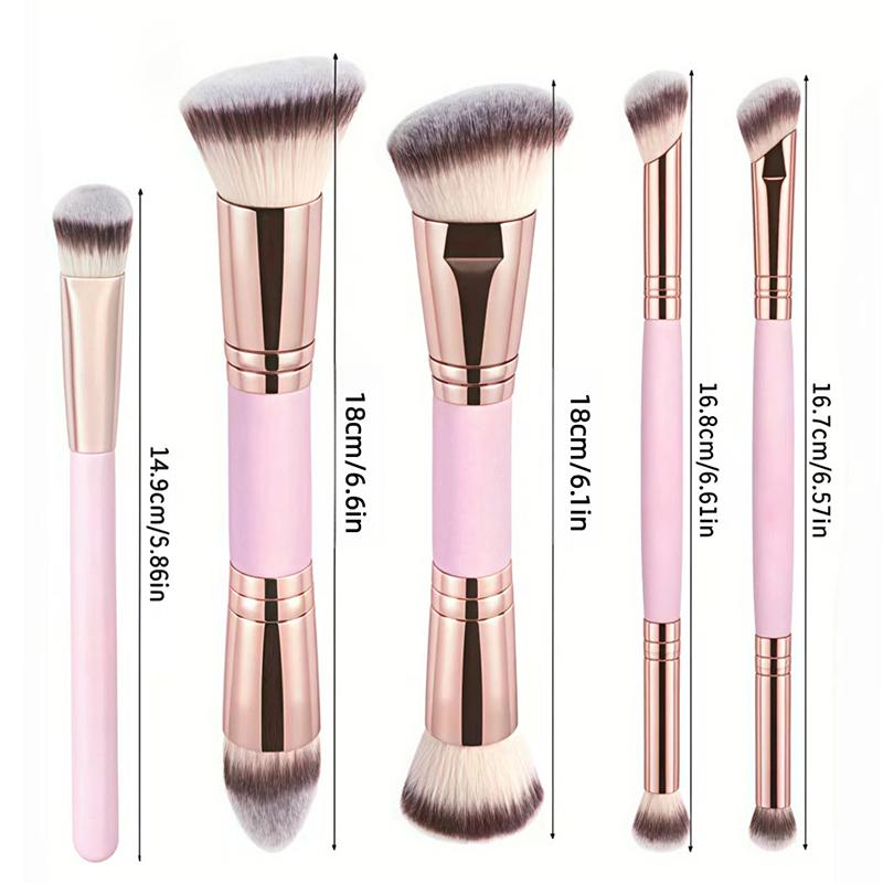 1/2/5Pcs Foundation Makeup Brush Double-Ended Flat/Angle Top Contour Brush For Beauty Blending Liquid Powder Concealer Cream