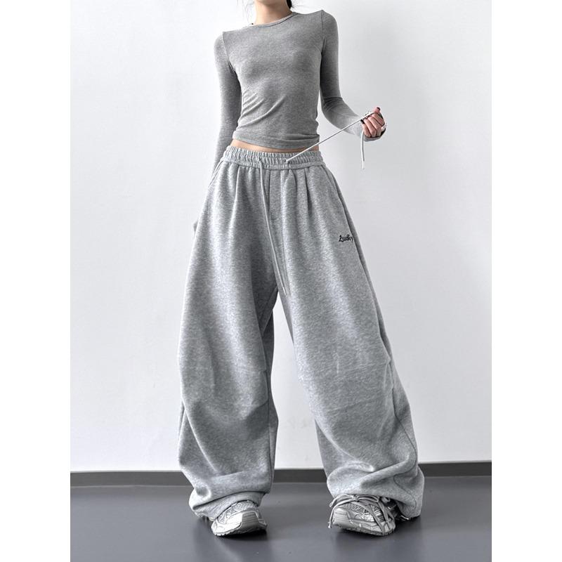 Calças de Moletom Casuais Novas de Outono para Mulheres Altas High Street Calças de Jazz Dança Macias Macacão Esportivo