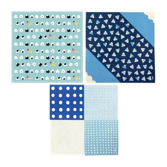 Japanese Pattern Hama Pattern Small Cloth Furoshiki 50cm Set of 3 Made in Japan 100% Cotton Lunch Wrapping Lunch Cloth Stylish Rice Ball Nabe Polka
