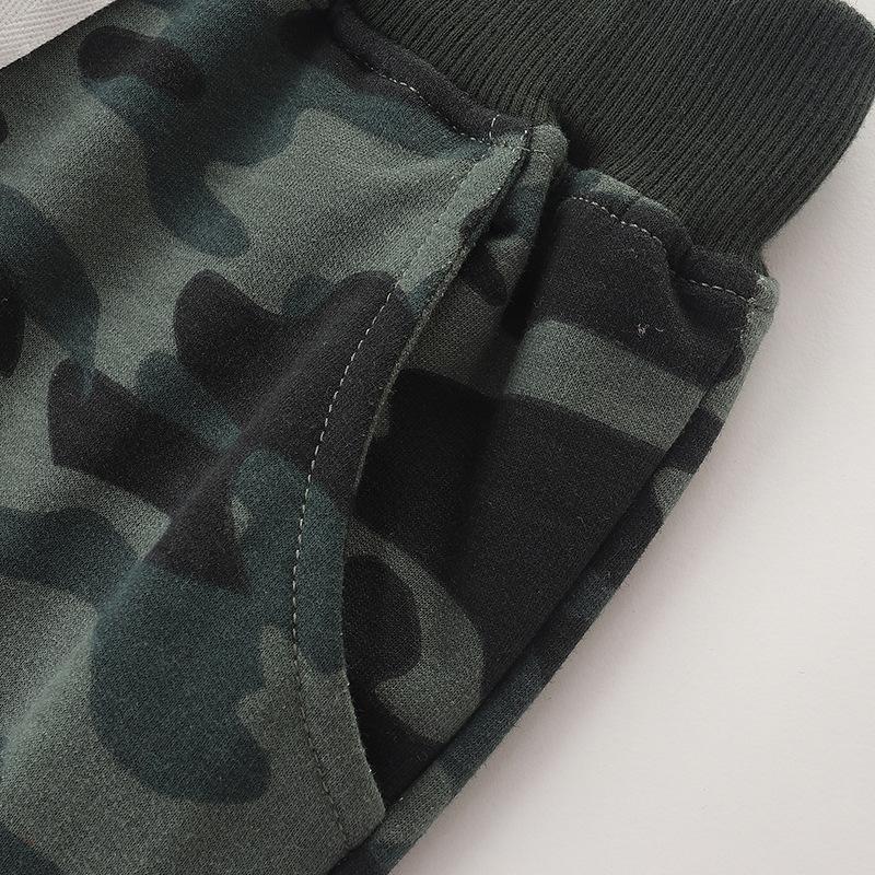 2024 New Summer Children Long Pants Knitted Cotton Boys Sports Trousers for Baby Camouflage Casual Lace-up Sweatpants