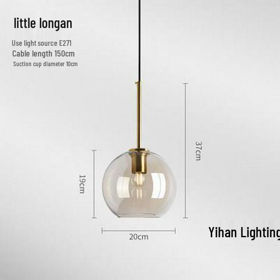 Nordic Modern Pendant Light – Minimalist Glass Fixture for Coffee Shops, Bedside, Bar Counters