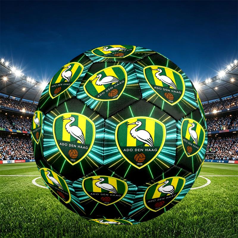 ADO Den Haag Print Size 5 Soccer Ball, PU Wear Resistant Football for Match Training and Daily Practice, Birthday Gift for Soccer Fans