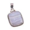 Natural Blue Lace Agate Gemstone Handmade 925 Solid Silver Pendant 1.50" q4Y83