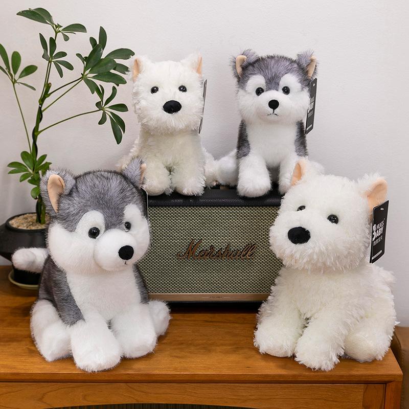Cute Simulated Dog Plush Toy Children's West Highland Doll Cute Pet Husky Home Decoration
