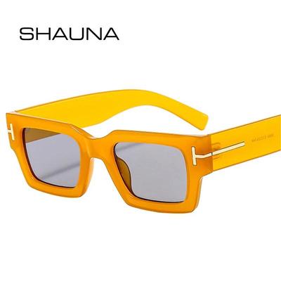 SHAUNA Vintage Square Dámske slnečné okuliare Móda Gradient Zrkadlové odtiene UV400 Muži Oranžové Zelené slnečné okuliare