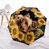 Sunflower Dog  Pattern, Automatic Folding Umbrella, Portable and Foldable Design, 8 Ribs, a Christmas or Birthday Gift.