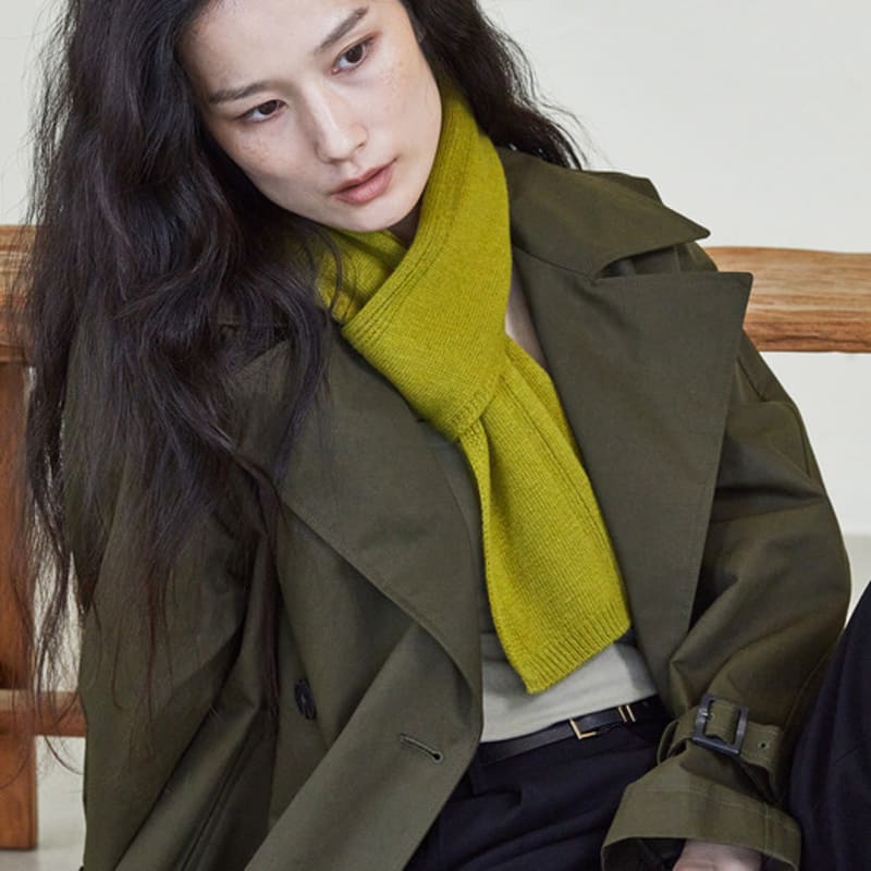 ANA MAISON Olive Green Cashmere Daily Muffler [KMM-OLIVE GREEN]
