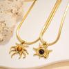 18K Gold Octopus Seashell Electroplated Earrings - INS Style Ocean Series Jewelry
