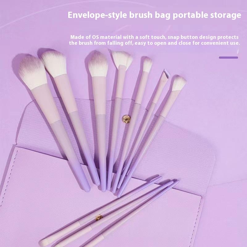 10 Pcs Purple Makeup Brush Set, Loose Powder Brush, Eye Shadow Brush, Full Set Of Beauty Tools Concealer Brush