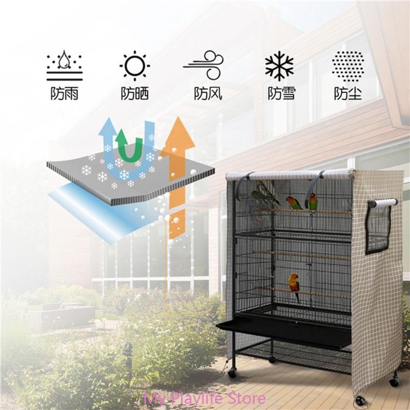 Large Bird Cage Cover Dustproof Waterproof Blackout Shade Cloth Washable Aviaries Cover Windproof for Cages Parakeets