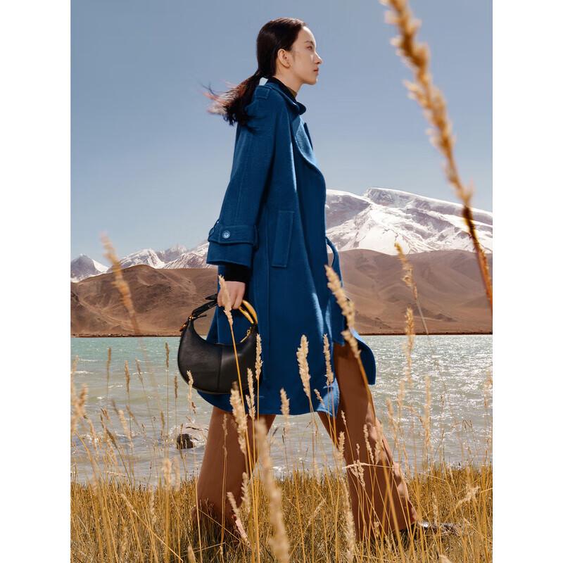 

Jiuzi Annaco Women s Merino Wool Double-Faced Long Winter Coat with Belt M