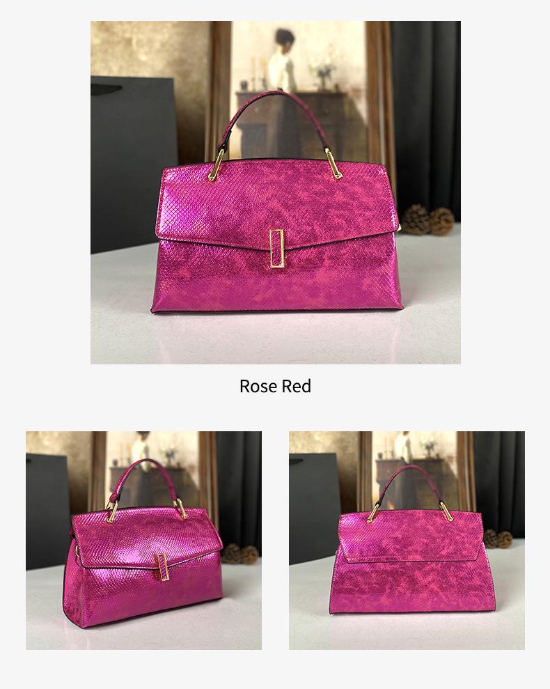 Versatile High-End Glossy Snake Print Patchwork Crossbody and Shoulder Bag for Moms - 2025 Bestseller