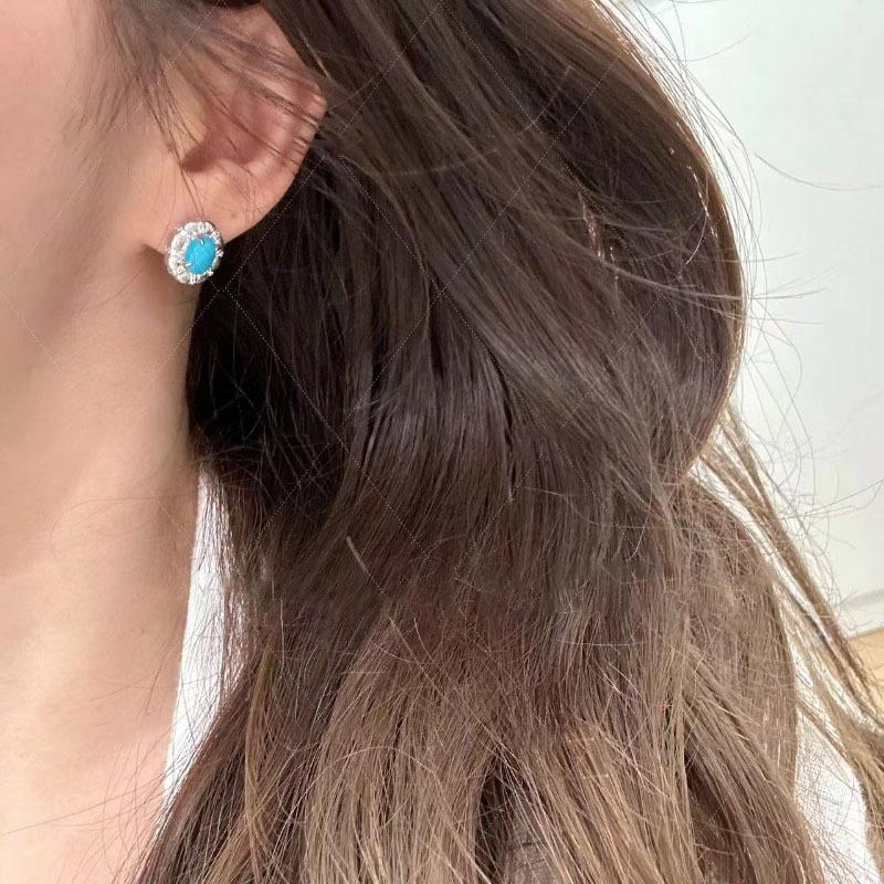 18k Zirkon Ohrringe Retro Leichter Luxus Temperament Ohrringe Vielseitig Exquisit High-End Ohrringe Frauen